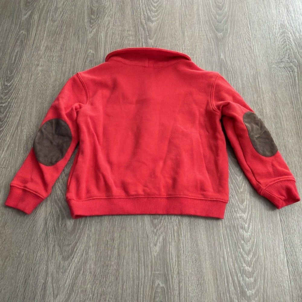 Janie And Jack Boys Sweatshirt Cozy Shawl Collar Pullover Holiday Red Size 4 - Picture 7 of 7